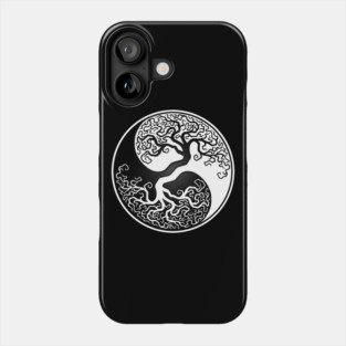 White and Black Tree of Life Yin Yang Phone Case