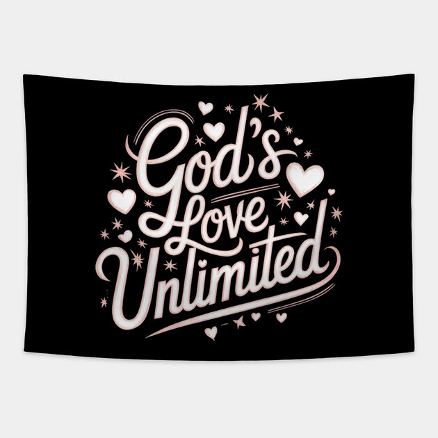 God’s Love Unlimited – Celestial Script Design Tapestry by Rox