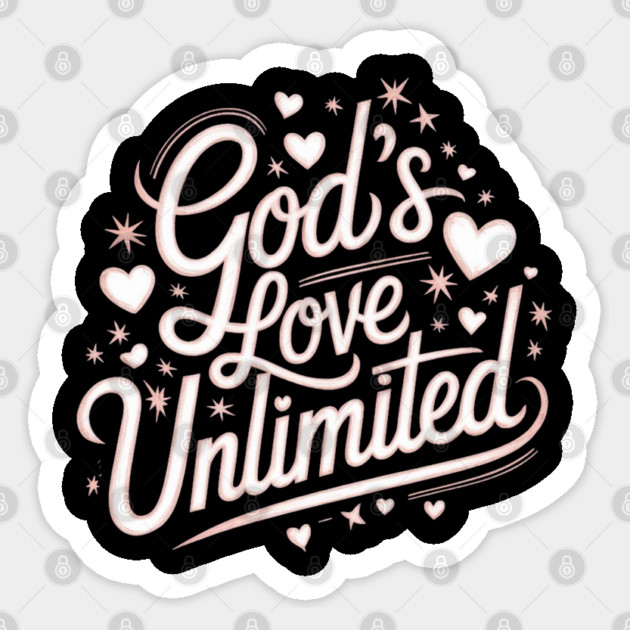 God’s Love Unlimited – Celestial Script Design Sticker by Rox