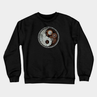 Industrial Steampunk Yin Yang Crewneck Sweatshirt