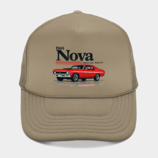 1969 Chevy Nova Red American Muscle Car Retro Tribute Hat