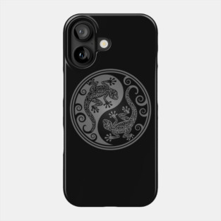 Gray and Black Yin Yang Geckos Phone Case