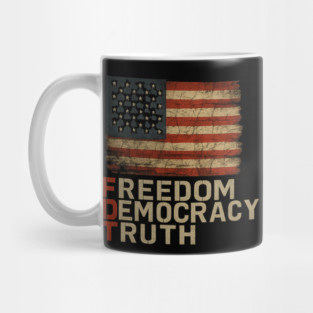 Subtle Political Freedom Democracy & Truth American Patriot Mug