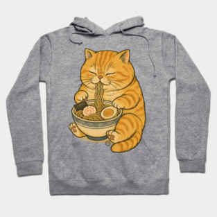 Noodle Cat - Ramen Cat Japanese Kawaii Ramen Neko - Orange Tabby Cat Hoodie