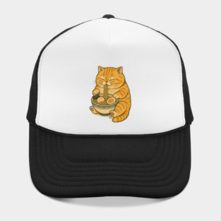 Noodle Cat - Ramen Cat Japanese Kawaii Ramen Neko - Orange Tabby Cat Hat