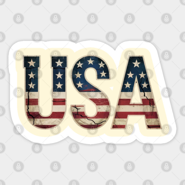 USA US Flag Patriotic 4th of July America Sticker by Creatifly Graphic Tees