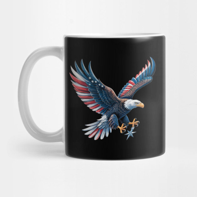 American Flag Bald Eagle Patriotic Eagle 4th of July USA by Creatifly Graphic Tees