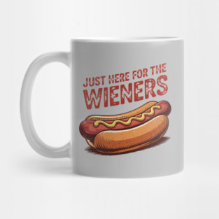 Just Here For The Wieners Funny 4th of July Hot Dog USA Mug