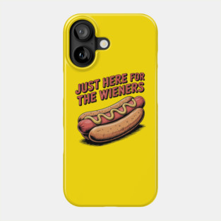 Just Here For The Wieners Funny 4th of July Hot Dog USA Phone Case