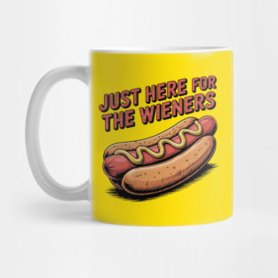 Just Here For The Wieners Funny 4th of July Hot Dog USA Mug