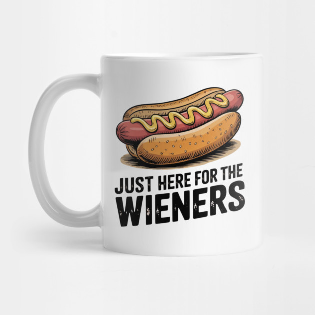 Just Here For The Wieners Funny 4th of July Hot Dog USA by Creatifly Graphic Tees