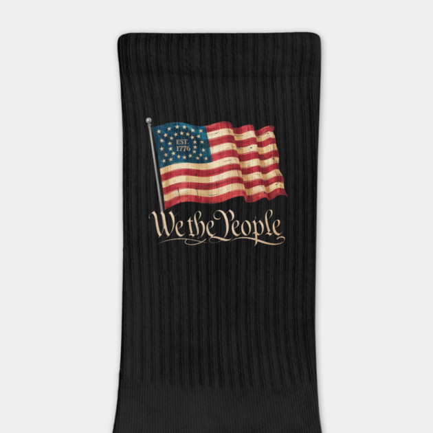We the people 4th Of July Independence Day Vintage USA Flag Est 1776 by Creatifly Graphic Tees