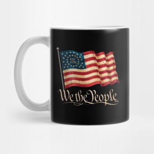 We the people 4th Of July Independence Day Vintage USA Flag Est 1776 Mug