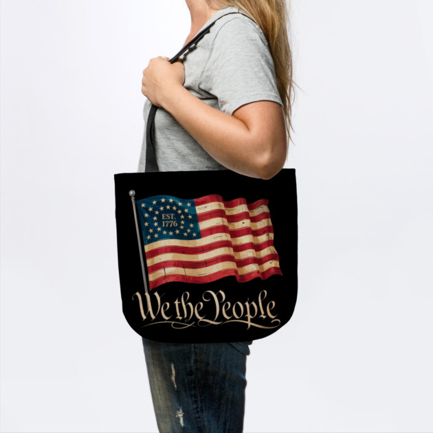 We the people 4th Of July Independence Day Vintage USA Flag Est 1776 by Creatifly Graphic Tees