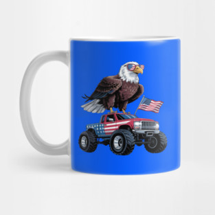 Monster truck bald eagle usa independence day celebration 4th of july Mug