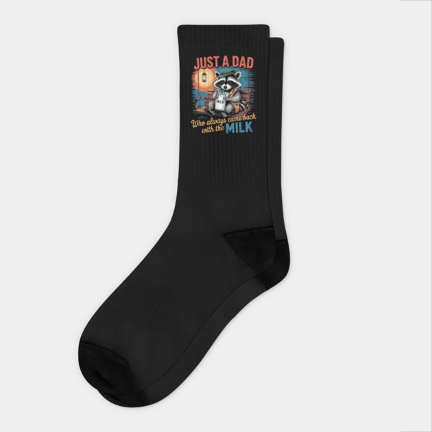 Just A Dad Who Always Came Back With The Milk Father's Day Socks by Creatifly Graphic Tees