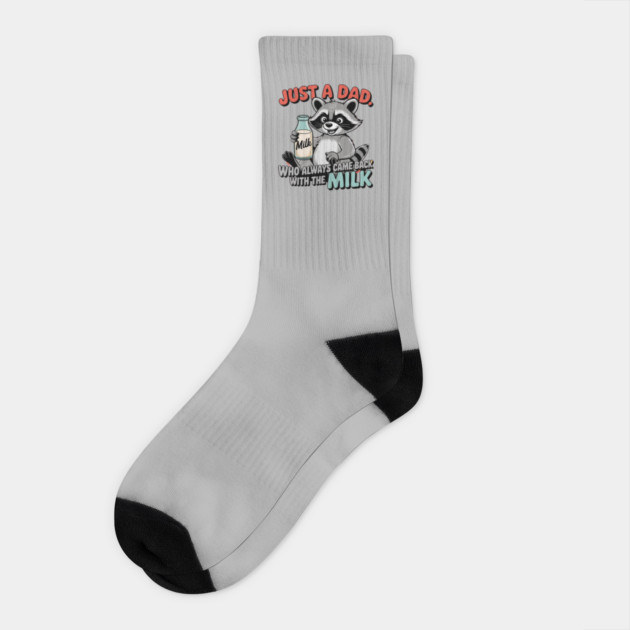 Just A Dad Who Always Came Back With The Milk Father's Day Socks by Creatifly Graphic Tees