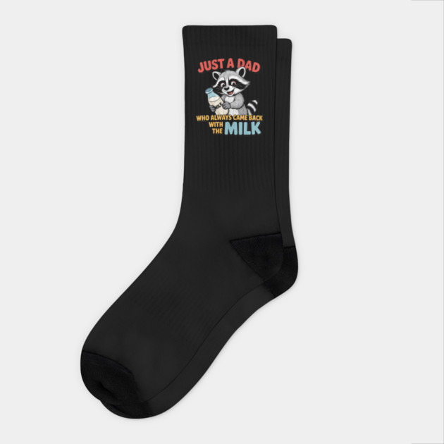 Just A Dad Who Always Came Back With The Milk Father's Day Socks by Creatifly Graphic Tees