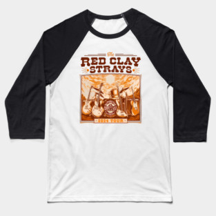 The red Clay Strays Tour 2025 Baseball T-Shirt
