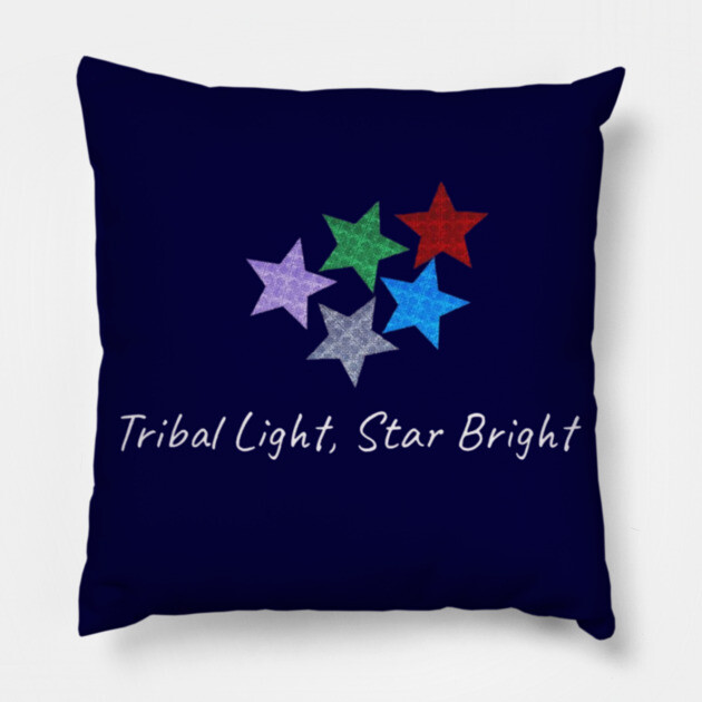 Tribal Light, Star Bright – Hmong Pattern Stars Pillow by Pimcolle