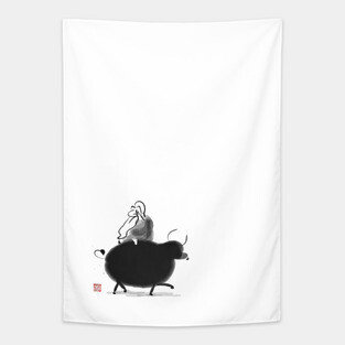 Laozi Riding Ox Tapestry