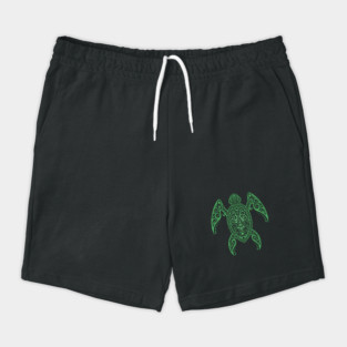 Intricate Green Sea Turtle Shorts