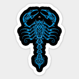 Blue and Black Tribal Scorpion Sticker