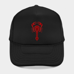 Red and Black Tribal Scorpion Hat