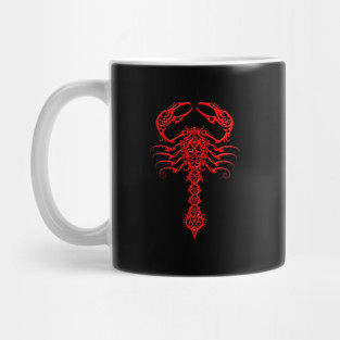 Red and Black Tribal Scorpion Mug