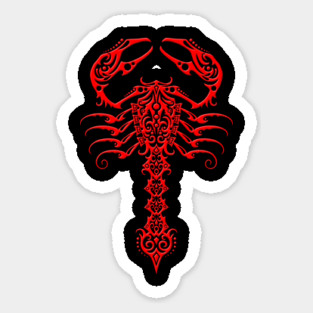 Red and Black Tribal Scorpion Sticker