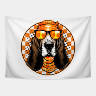 Orange Tennessee Hound – College Football Fan Tapestry