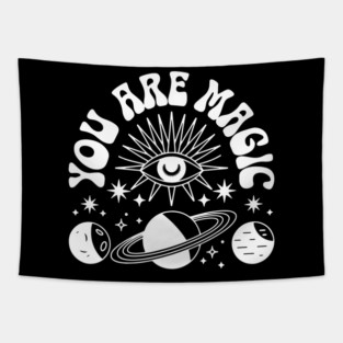 You Are Magic | Inspirational Affirmation Design | Positive Energy Quote | Self-Love & Empowerment Message | Spiritual Vibes Typography Art Tapestry