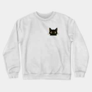 Black Cat - Pocket Cat Crewneck Sweatshirt