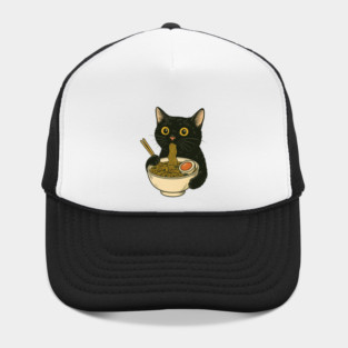 Ramen Cat Eating Noodles Hat