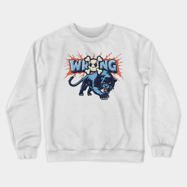 Vintage Wild Cat Crewneck Sweatshirt by Wrongteeshirt