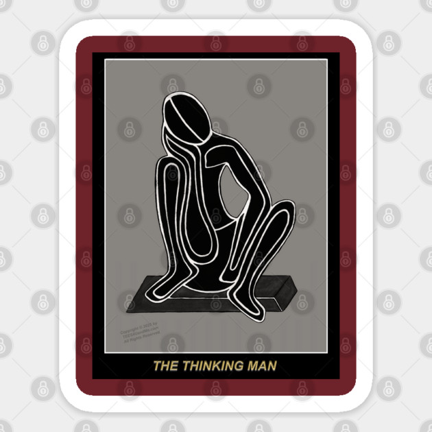 THE THINKING MAN IN GRAY Sticker by Erik's Store