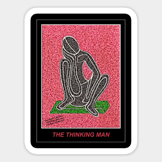 THINKING MAN IN RED Magnet by Erik's Store