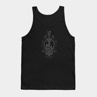 Intricate Dark Bass Guitar Design Tank Top