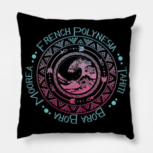 French Polynesia Travel-Inspired Graphic Tee – Tahiti, Bora Bora, Moorea Pillow