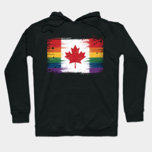 Lgbtq Rainbow Flag Of Canada Hoodie