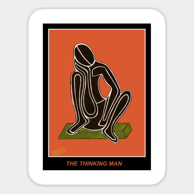 THINKING MAN ORANGE Magnet by Erik's Store