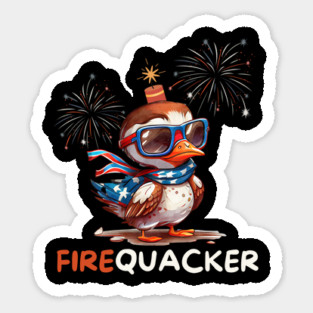 Funny Firequacker 4th Of July Design Sticker
