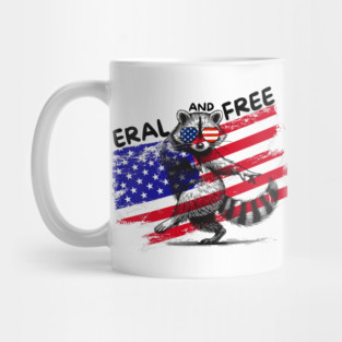 Feral And Free Raccoon 4th Of July Mug