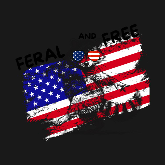 Feral And Free Raccoon 4th Of July by The WYLD Tribe