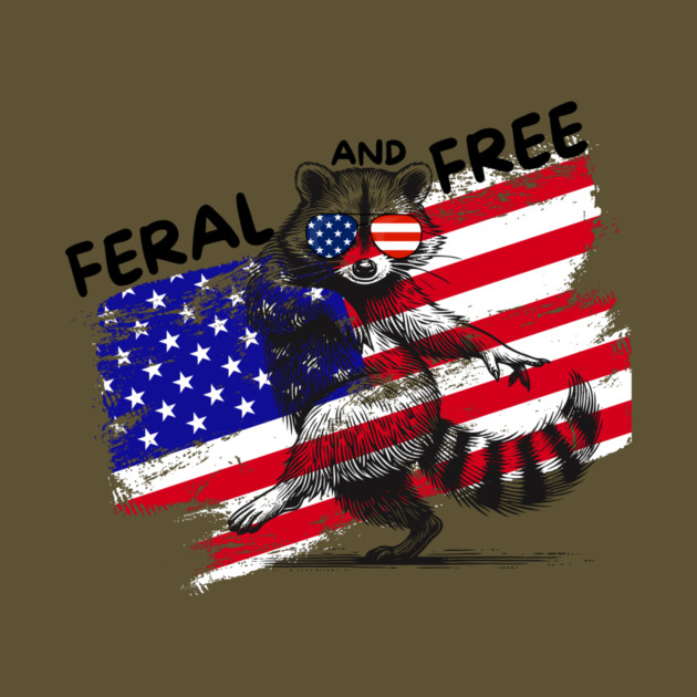 Feral And Free Raccoon 4th Of July by The WYLD Tribe