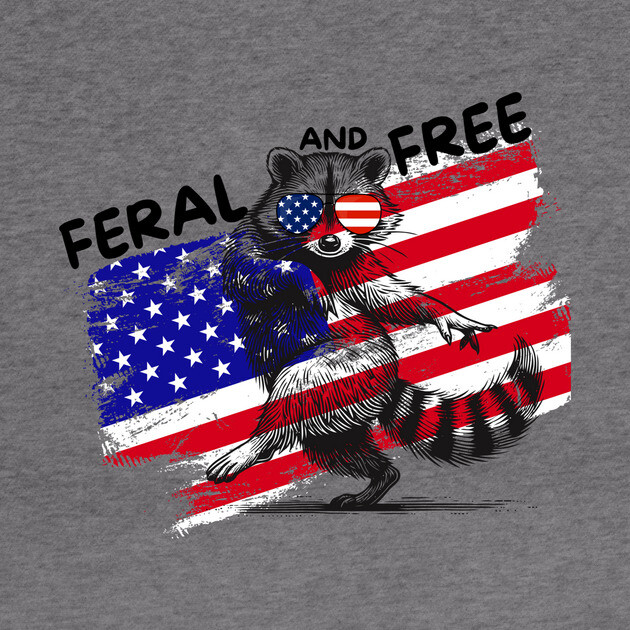 Feral And Free Raccoon 4th Of July by The WYLD Tribe