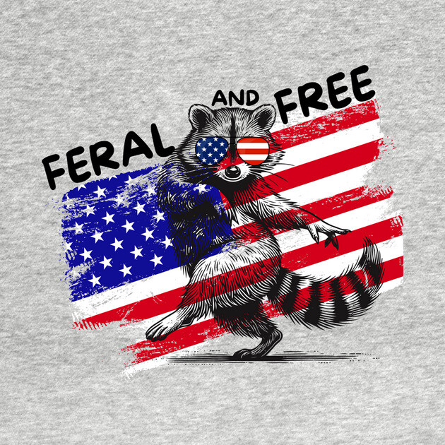 Feral And Free Raccoon 4th Of July by The WYLD Tribe