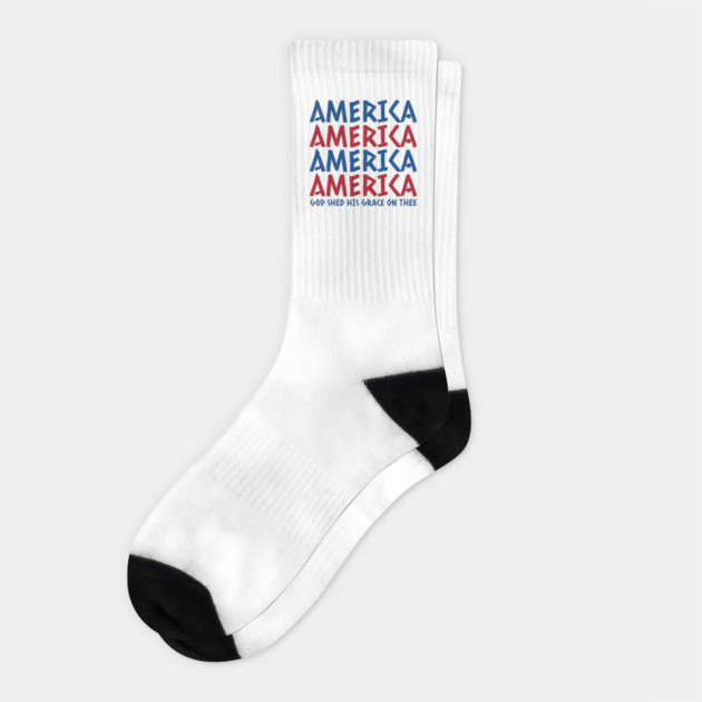 AMERICA - GOD SHED HIS GRACE ON THEE Socks by AWbydesign