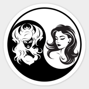 Dark Feminine/Light Feminine-Yin/Yang Sticker