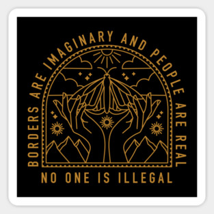 No One Is Illegal Sticker